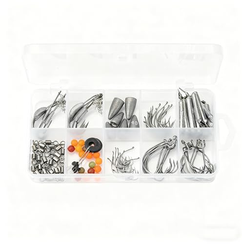 Kit de pesca con 123 piezas de pesos y anzuelos miniatura 1