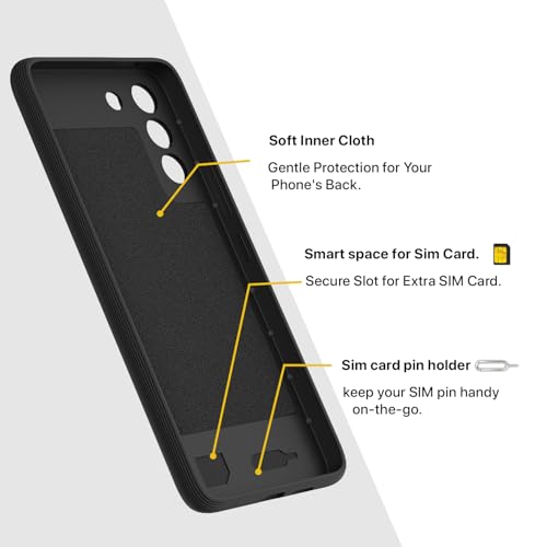 Image of Pikkme Back Cover for Samsung Galaxy S21 FE 5G Soft Grip 3D Hexa Cube Texture Silicone Bumper Case (Black)