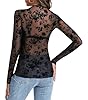 Lace Long Sleeve Tops for Women See Through Sheer ... #3