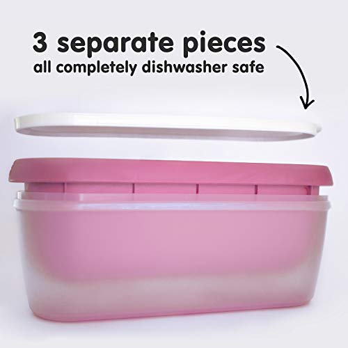 SUMO Homemade Ice Cream Containers: Dishwasher Safe Tub. 1.5 Quart (1-Pack, Pink)
