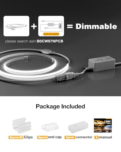 Tira LED COB 110V 10m Blanca impermeable con adhesivo miniatura 6