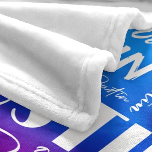 Name Blanket Personalized Name Blanket Customized Blanket with Name Text for Adult Kid Birthday Christmas Mothers Fathers Valentines Day Gift