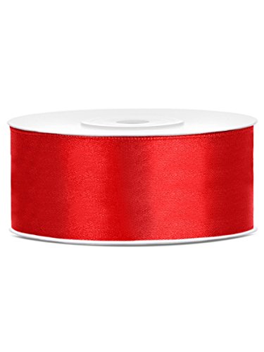 partydeco. PL Satin Ribbon Red, 25 mm, 25 m