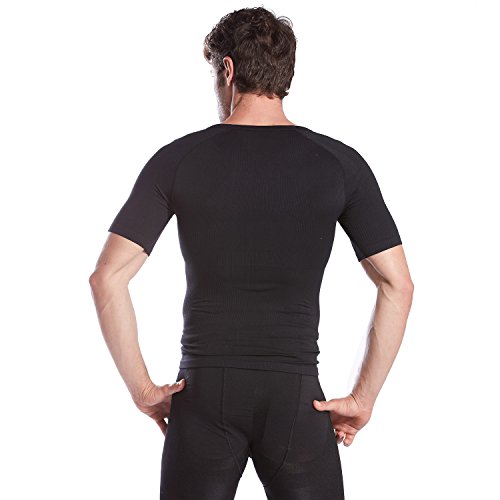 HÖTER Mens Slim and Tight Super Soft Compression & Slimming Shaper V-Neck Compression Shirt3