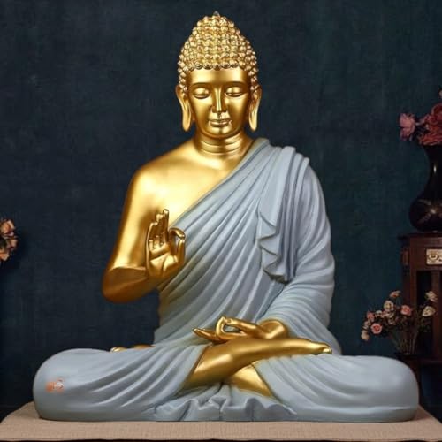 最高級ブッダ像 Ｆinest Buddha Statue,Gold Ｐlated Buy UAG EXPORTS Large Buddha Idol (Slate Grey & Gold) | Decorative