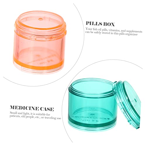 EXAOMBLE Pillendose Für Medikamente Abnehmbarer Organizer Mit Sieben Fächern Tragbare Tablettenbox Für Unterwegs Für Vitamine Und Fischöl Zufälliger Stil