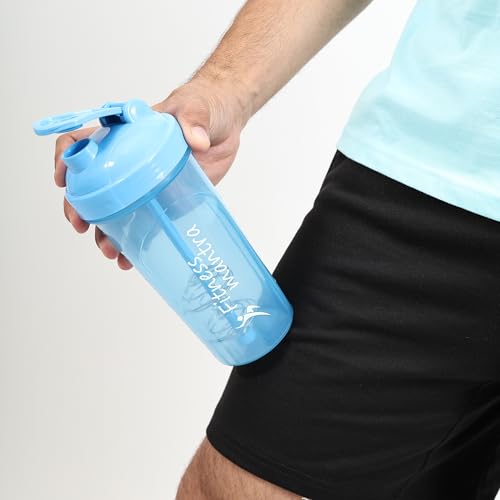 Image of Fitness Mantra 700ml Classic Shaker Bottle for Men & Women [Capacity 700 ml (Sky Blue, 700ml)