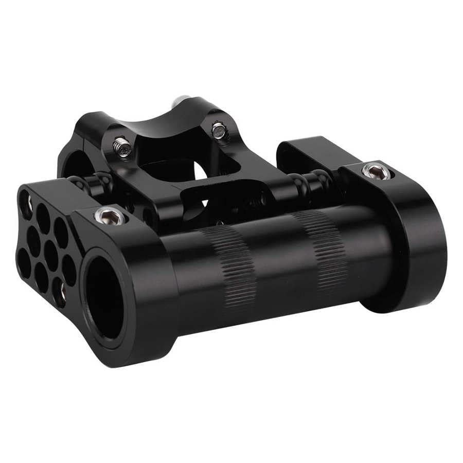Attacco Manubrio MTB Lega di Alluminio ad Alluminio ad Alta Resistenza in Bicicletta CNC 25. Doppio Gambo della Bici Pieghevole Regolabile da 4 mm Attacco Manubrio