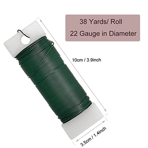Jffx Floral Wire 38 Yards Paddle Wire 22 Gauge Florist Wire Flexible Green Flower Wire For Wreath Making Craft Floral Flower Arrangements #TOP1