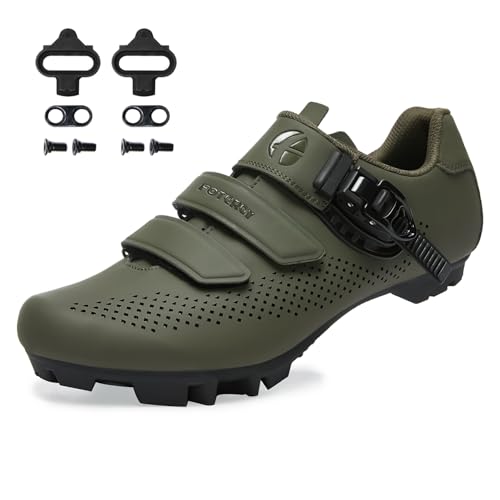 Image of Mens Mountain Bike Cycling Shoes Women, MTB-Shoes Compatible Installation SPD Cleats