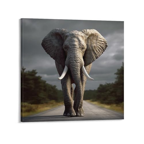 Toile éléphant moderne 3D pour sublimer un mur vide de salon ou chambre