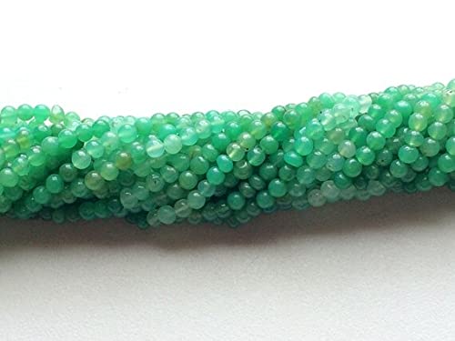 Perles de chrysoprase vertes pour création de bijoux de lithothérapie et colliers