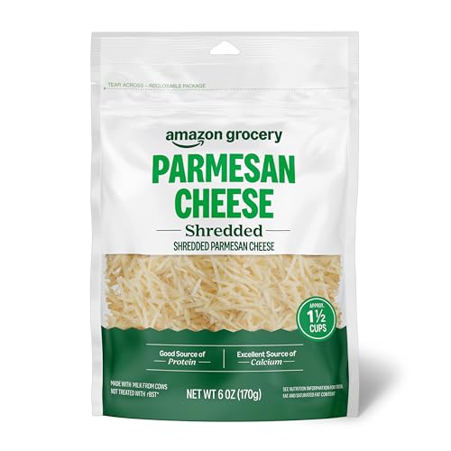 Amazon Grocery, Shredded Parmesan Cheese, 6 Oz...
