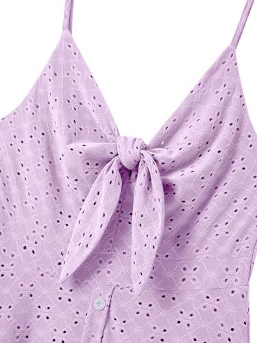 Image of IFFEI Mommy and Me Matching Dresses Womens Eyelet Lace Midi Sundress Sleeveless Summer Dress for Casual Holiday Outfits