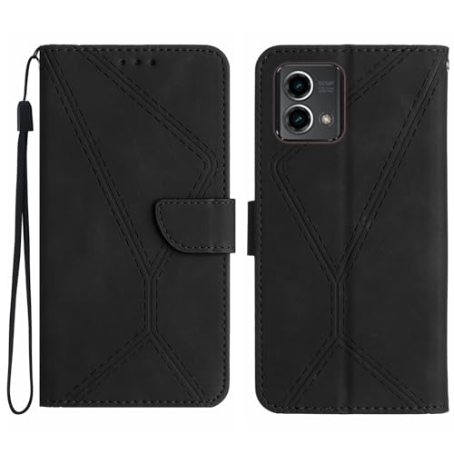Rfvzubemok Compatible with Motorola Moto G Stylus (2023) 4G Case,Compatible with Motorola Moto G Stylus (2023) 4G Kickstand Flip Card Slot Magnetic Closure Phone Cover Black