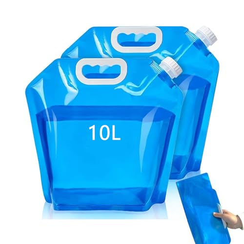 YEWCEP 2 Stück Wasserkanister, 10L, Tragbare Wasseraufbewahrungsbeutel, Auslaufsicherer, Gefrierfähiger Camping-Trägertank für Den Außenbereich für Sport, Camping, Wandern, Picknick YEWCEP 2 Stück Wasserkanister, 10L, Tragbare Wasseraufbewahrungsbeutel, Auslaufsicherer, Gefrierfähiger Camping-Trägertank für Den Außenbereich für Sport, Camping, Wandern, Picknick