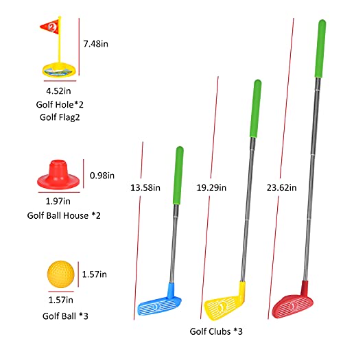 Umesong Kids Golf Set, Mini Golf Club Set Outside Retractable Early Educational Golf Set Toy For Toddler, Lawn Outdoor And Indoor Sports Toy For Children, Gifts For 3 4 5 6 Year Old Boys, Girls #TOP1