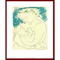 Amazon.co.jp: ポスター パブロ ピカソ 母性 額装品 ウッド