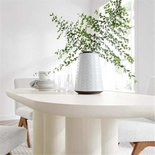 Image of Modway EEI-6764-WHI Caspian 72 inch Oval Concrete Dining Table, White