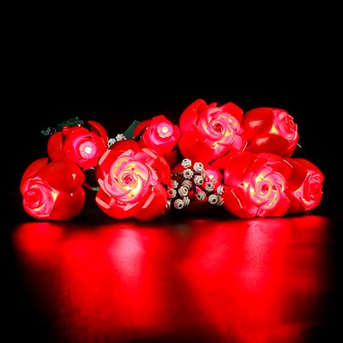YEABRICKS LED Light for Lego-10328 Icons Bouquet of Roses Building Blocks Model (Lego Set NOT Included), Multi-colored, 16 x 11 x 3 cm - Image 2
