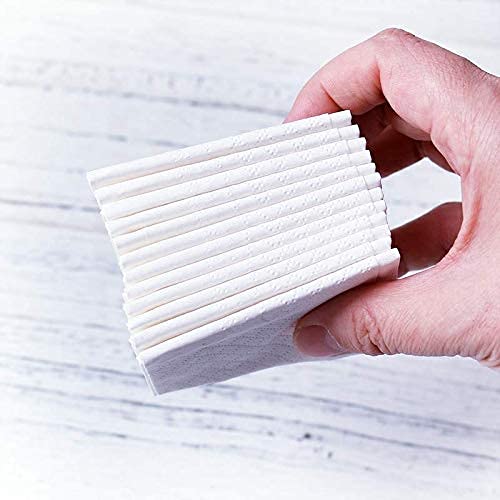 Image of Adaamya - 100 Pcs - 3 Ply Imported Light weight Pocket Hanky /Pocket Tissue Napkin Set - 10 Pulls Per Pack (White) (100)