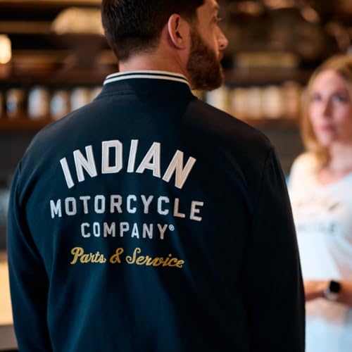 Indian Motorcycle Men's Embroidered Parts & Service Bomber, Navy4