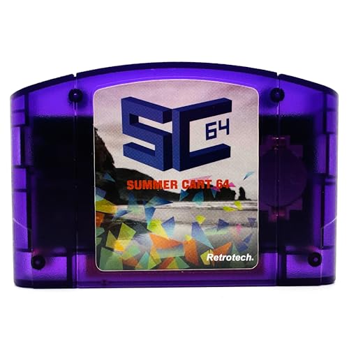 Retrotech Summer Cart 64 Multi Game Cartridge for N64 Video Game Console - Transparent Purple
