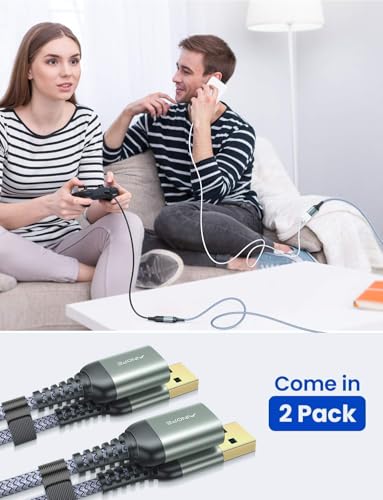 Image of AINOPE USB Extension Cable 1.5FT+1.5FT USB 3.0 Extender Cord Male to Female High Data Transfer Compatible with Webcam,Gamepad, USB Keyboard, Flash Drive, Hard Drive, Printer