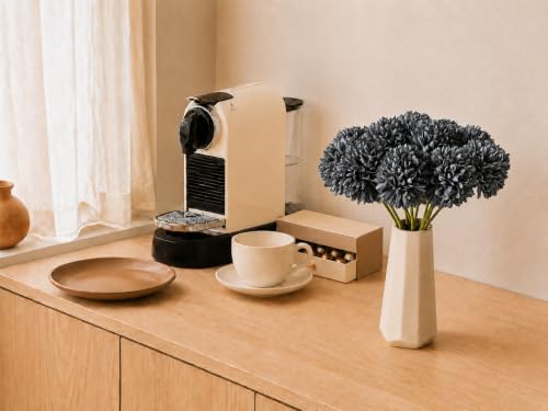 Image of Mandy's 12pcs Artificial Dark Grey Ball Chrysanthemum Flowers