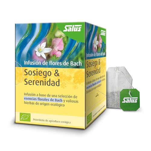 Salus - Infusión de Flores de Bach - Sosiego & Serenidad - 15 Sobres - Te Ayudará a Relajarte - Elaborada a Base de una Selección de Esencias Florales y Valiosas Hierbas