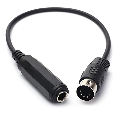 6.35mm Female 1/4" TRS to DIN 5 Pin MIDI Cable Adapter for Speaker, Amplifier, Mixer to MIDI Keyboard, Synthesizer and Guitar Connection (30 cm/0.3m)