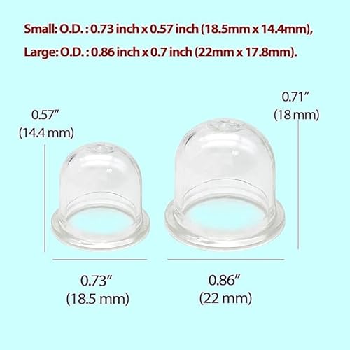 COMVASTARS 12 Stück Primer Pumpe für STIHL FS130 FS85 FS80 FS56 FS55 FS46 FS45 F40 FS38, Primer Birne Vergaser Ersatzteile Pumpe Bulb Zubehör für Motorsense Freischneider Fadenschneider.(19mm & 22mm)