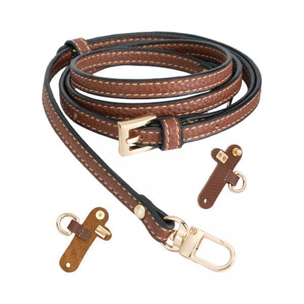 3xPurse Strap Classic PU Leather Bag Strap for Small Bag Cross Body Bag Clutch Brown Golden Buckle|Handbag Accessories-image-35