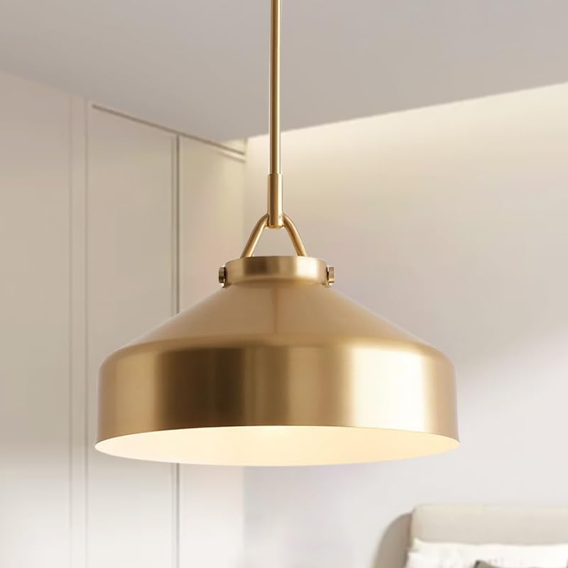 Lustre en métal bicolore fait main, luminaire contemporain premium