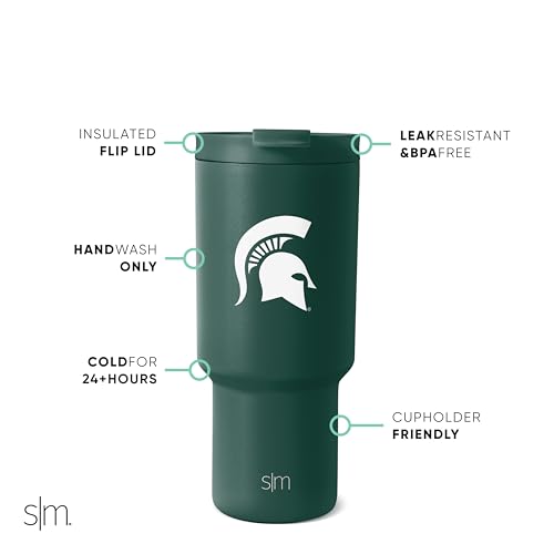 Image of Simple Modern Michigan State Spartans Tumbler with Straw | 30oz, Collegiate