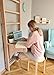 BenchK 112 Solid Beech Wooden Wallbars with Oval Rungs, Adjustable Pull Up Bar and Removable BenchTop Used as a Desk for Work Space, Coworking Offices, Children Room Decor, Toddler Room