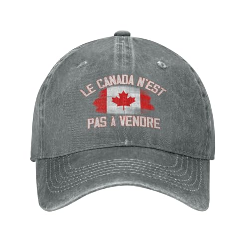 Le Canada Nest Pas Vendre Hat Le Canada Nest Pas Vendre Flag Great Canada Pride Cowboy Trucker Hat Baseball Cap Gray