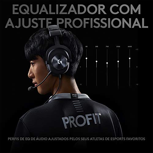 Headset Gamer Logitech G PRO X 7.1 Dolby Surround com Tecnologia Blue VO!CE, Design Confortável e Durável e Drivers PRO-G 50mm glide