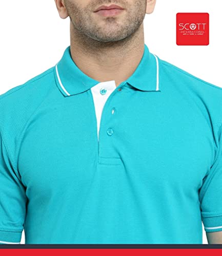 Image of Scott International Men's Cotton Regular Fit Polo T-Shirt