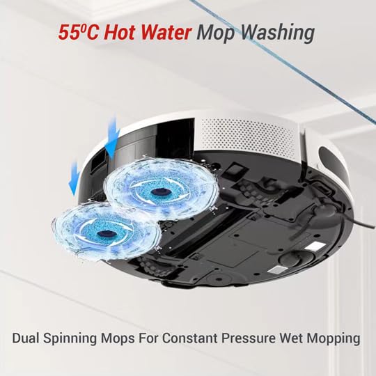 MILAGROW iMap Max 24 Pro - All in one Wet & Dry Robotic Vacuum Cleaner Powerful 8200Pa Suction, Self Empty Dustbin, Self Washing & Drying Dual Rotating Mops, RT2R 2.0 Lidar Navigation (White) 4