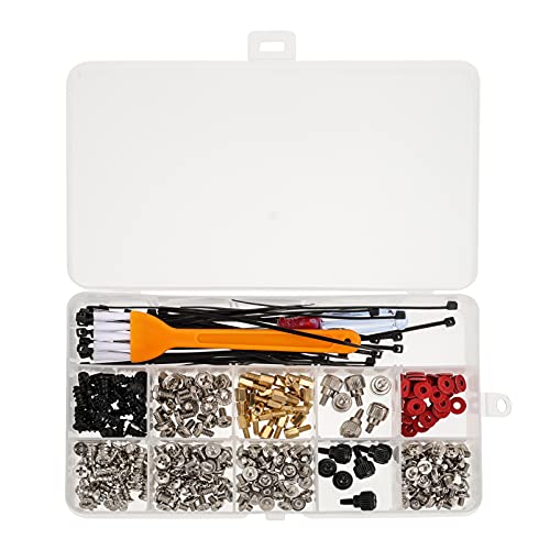 VILLCASE Set Desktop Computer Screw Standoffs Set Kit with Screws Cable Ties Screwdriver and Cleaning Brush Durable Installation Tools for Hard Drives Motherboard and Power Supply