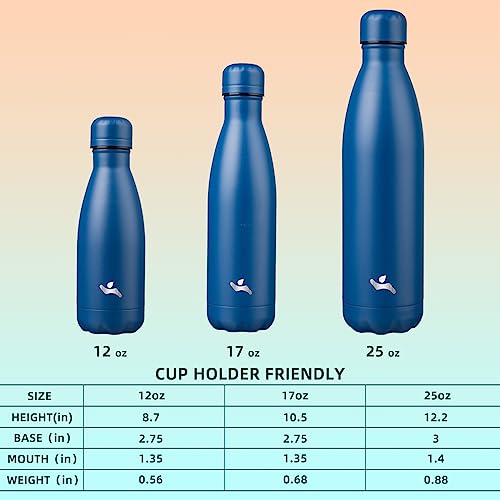 Image of Konokyo Insulated Water Bottles,12 oz Double Wall Stainless Steel Vacumm Metal Flask for Sports Travel,Blue