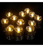 PChero LED Teelichter 12er Set - Wiederaufladbare Flackerkerzen Mit Fernbedienung & Timer