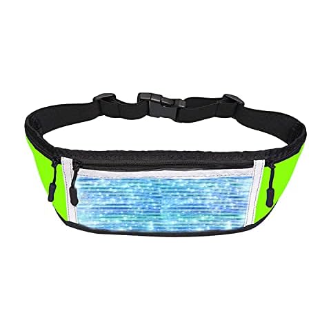 Lumisonata Led Pack Glow Running Waist Bag Light Up Fanny Women Men Luminous Slim Sports Travel Pockets with 7 Colors Changeable Fit All Phones, Green, One Size Cover