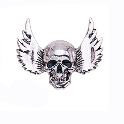 Image of Gothic Skull Head Brooch Pin Monster Wing Skeleton Broehes Women Men Suit Coat Jacket Accessories Punk Hat Bags Pants Badges Hippie Skull Pin for Halloween