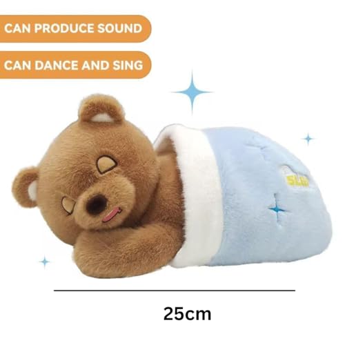 Image of Fun4you Breathing Sleeping Teddy Bear Plush Stuffed Animal Toy | Soft Cuddly Plush Toy for Kids & Adults Sleep Companion, Belly Teddy, Gift for All Ages