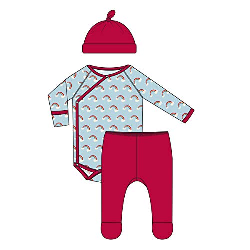 KicKee Pants Celebration Kimono Newborn Gift Set with Elephant Gift Box - Spring Sky Rainbows, Newborn