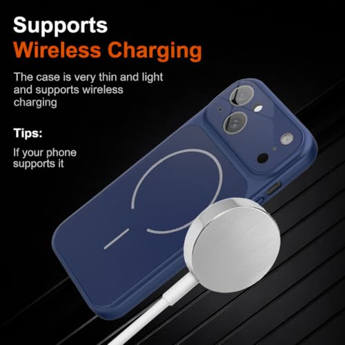 Image of SHINESTAR Premium Luxury Case Compatible with iPhone 14 | Protective Back Cover with Camera Lens Safety | Wireless Charging Support | Slim Fit Durable Design | Enhanced Grip Protection Blue