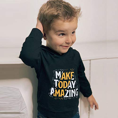 Toddler Baby Boy Clothes, Long Sleeve Letter Hoodies Top+Ripped Denim Pants 2pcs Fall Winter Outfit Sets Black Yellow