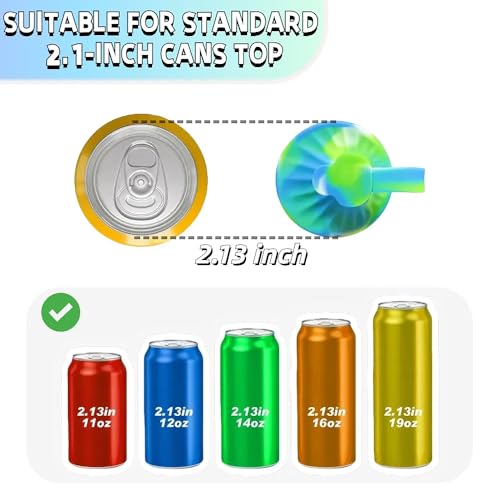 30% Off 6-Pack Silicone Soda Can Lids with Straw